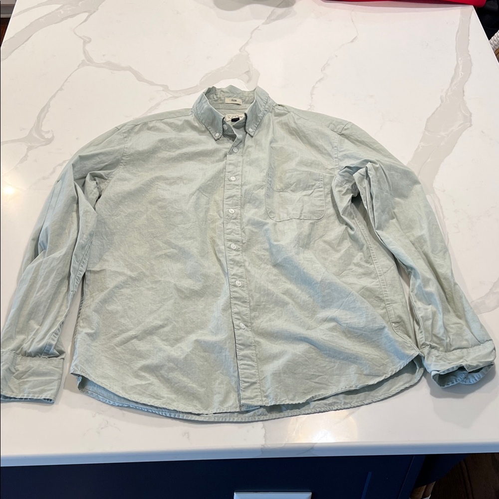 Men’s J. Crew Light Green Button-Up Shirt
